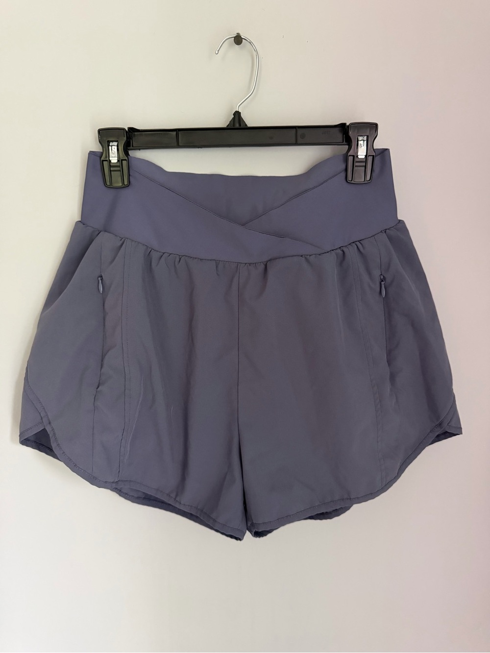Buffbunny Collection Running Shorts Women’s L Purple Lined Zip Pockets